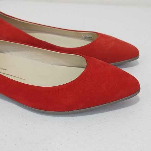 ECCO Shape Pointy Ballerina Women's Red Nubuck Leather Comfort Flats Si… - Picture 3 of 10